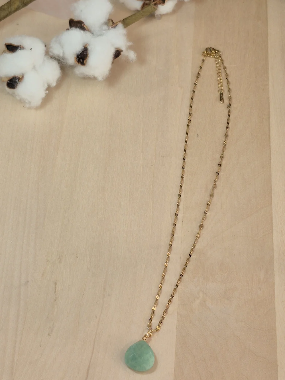 🩵💛NEW🩵💛 BEAUTIFUL!! SS Natural Stone Wire Wrapped Faceted AMAZONITE Necklace
